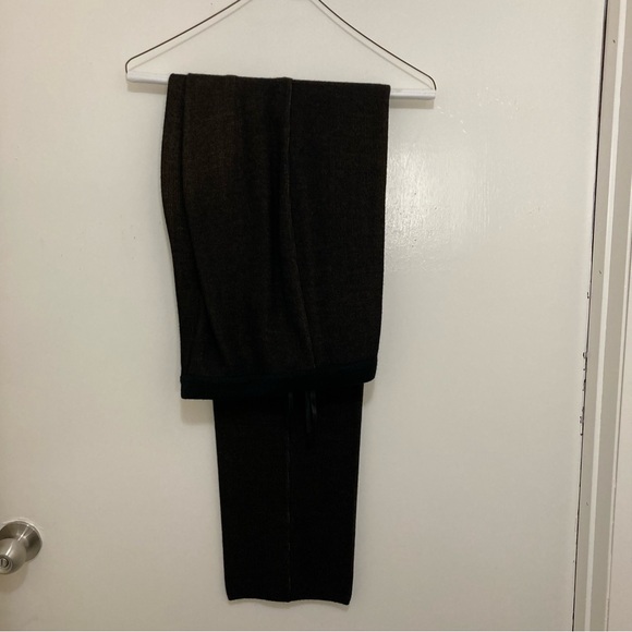 Black with Brown, Sweater Vest and Sweater Pants Suit by Spanner. Women’s Tall - Picture 3 of 14